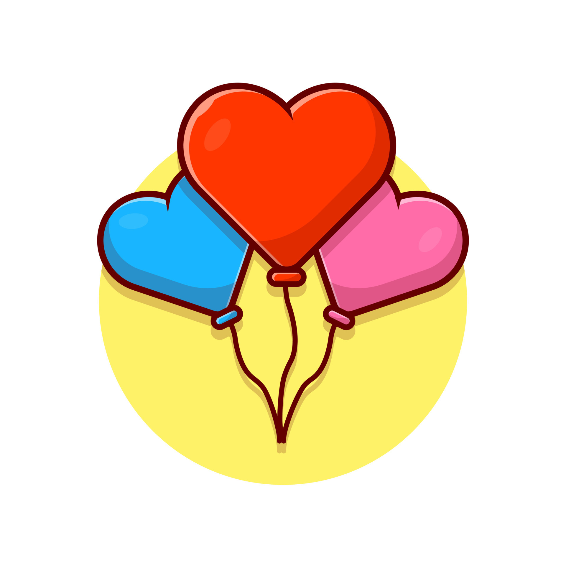 Love Balloon Cartoon Vector Icon Illustration. Sign Object Icon Concept