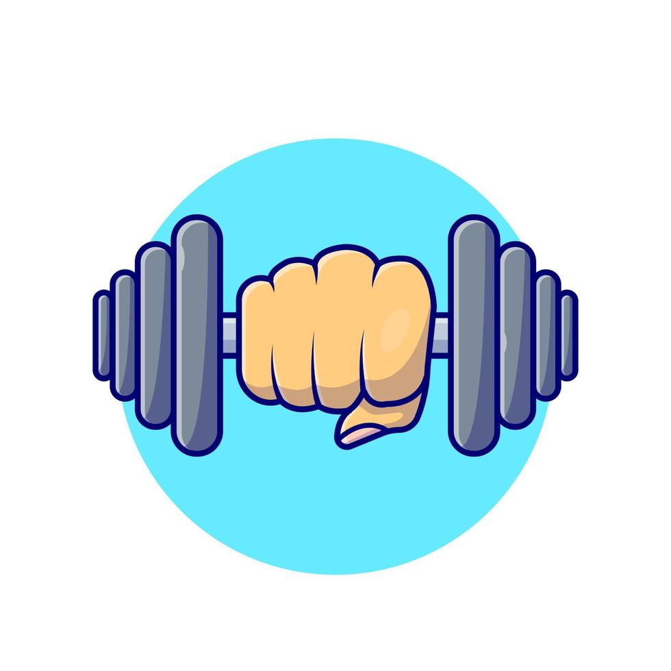 Hand Lifting Dumbbell Cartoon Vector Icon Illustration. Sport  Healthy Icon Concept Isolated Premium Vector. Flat Cartoon  Style