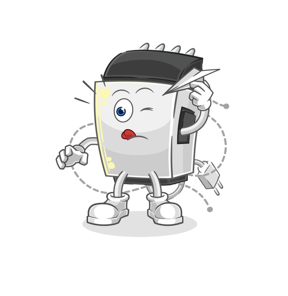 hair clipper cartoon character vector