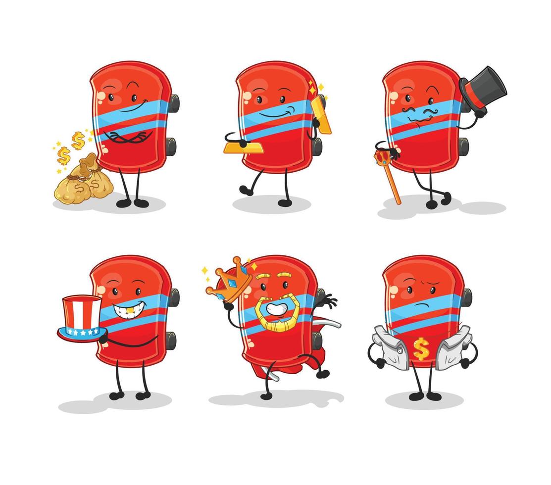 personaje de dibujos animados de patineta vector