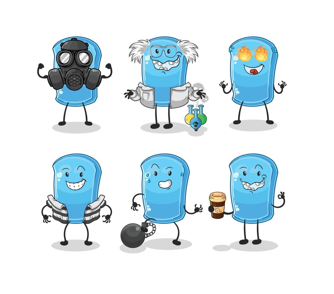 personaje de dibujos animados de tabla de esquí vector