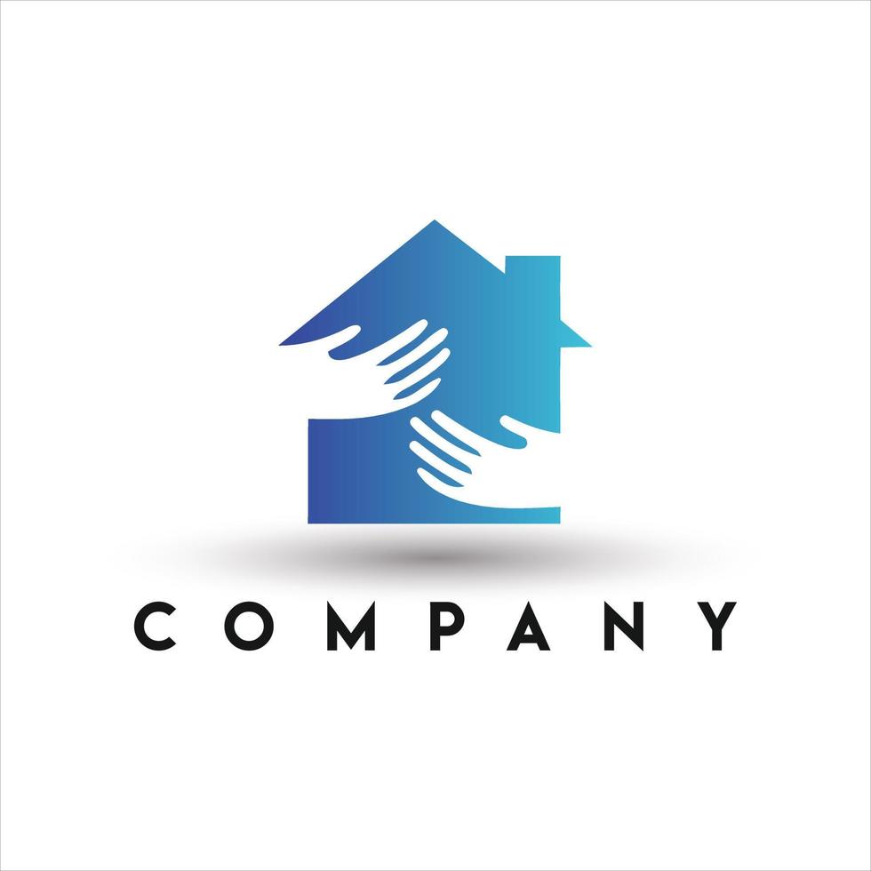 Home and Hand Logo. Home Love Logo vector