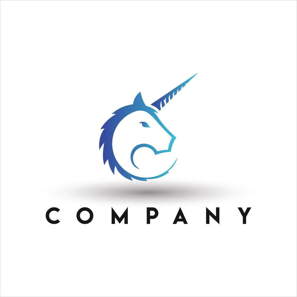 logotipo de unicornio. logotipo único de cabeza de unicornio vector