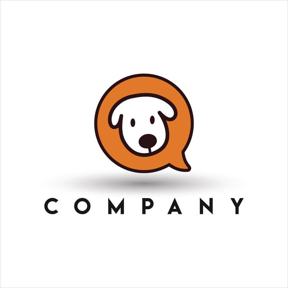 Talking Dog Logo. Animal Chat Logo vector