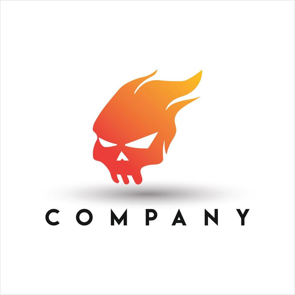 Skull Head Logo. Burning Skull Logo vector