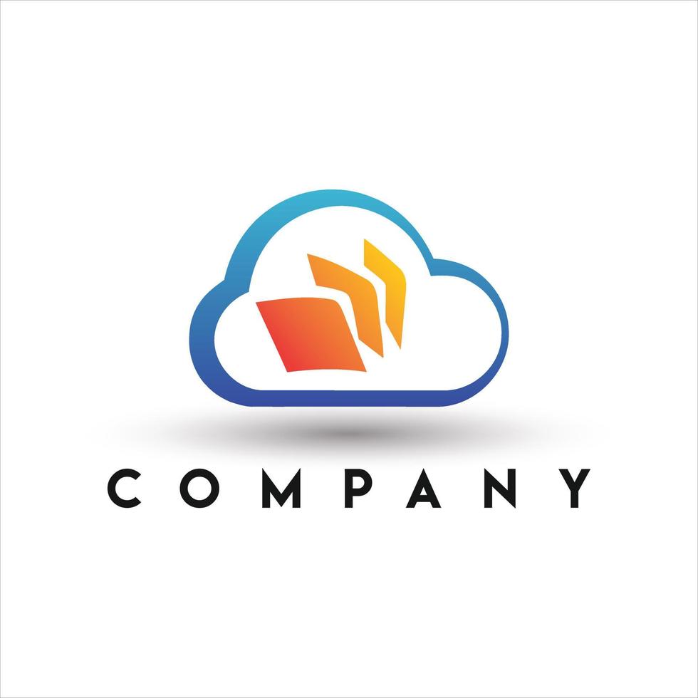 Cloud Document Logo. Document in the Cloud Logo vector