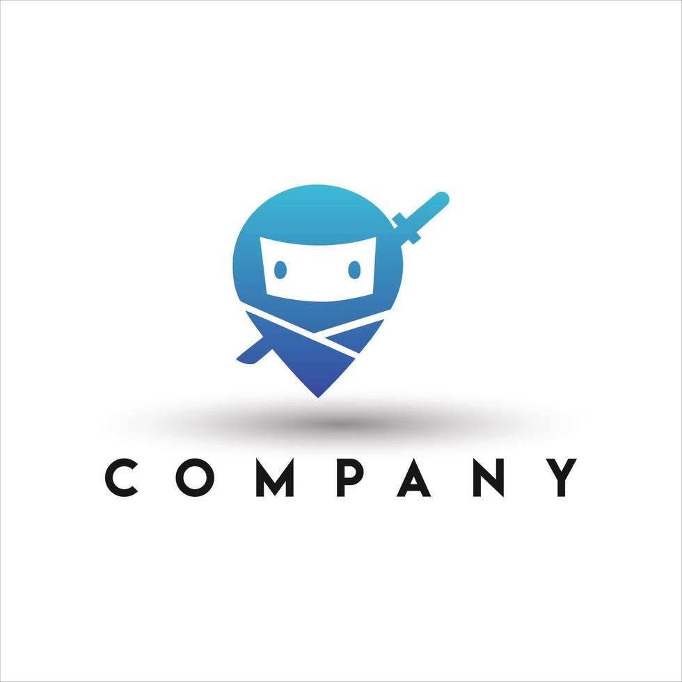 Pin Ninja Logo. Ninja Position Logo vector