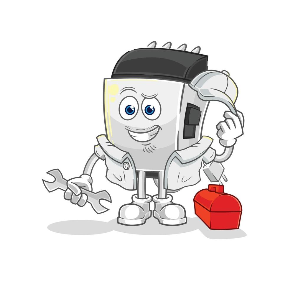 hair clipper character illustration vector