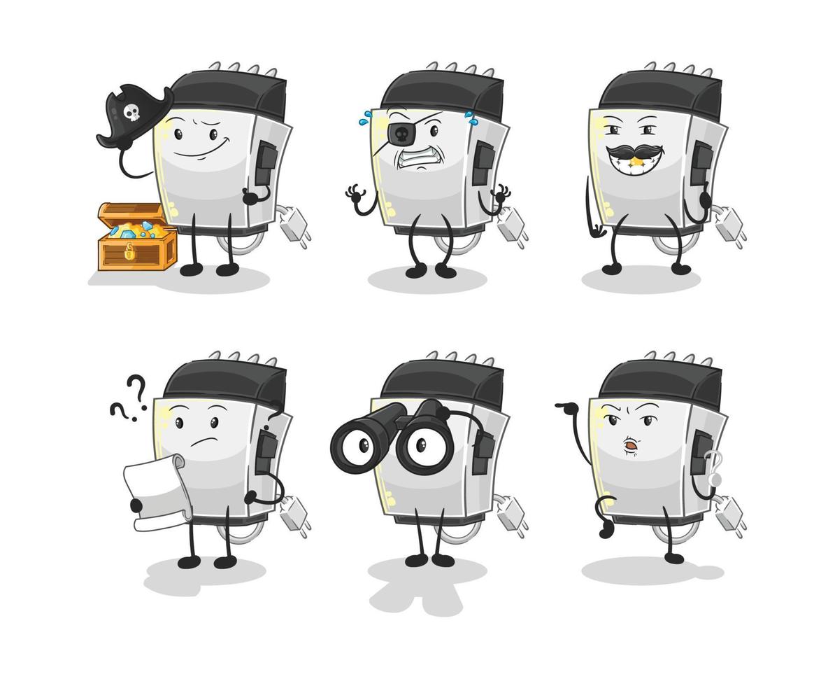 hair clipper mascot vector