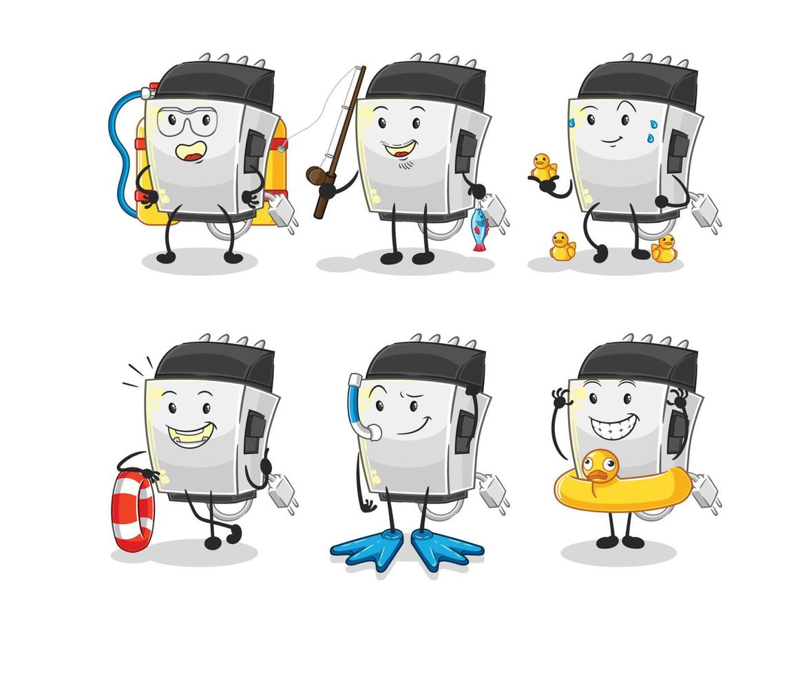 personaje de dibujos animados de cortadora de cabello vector