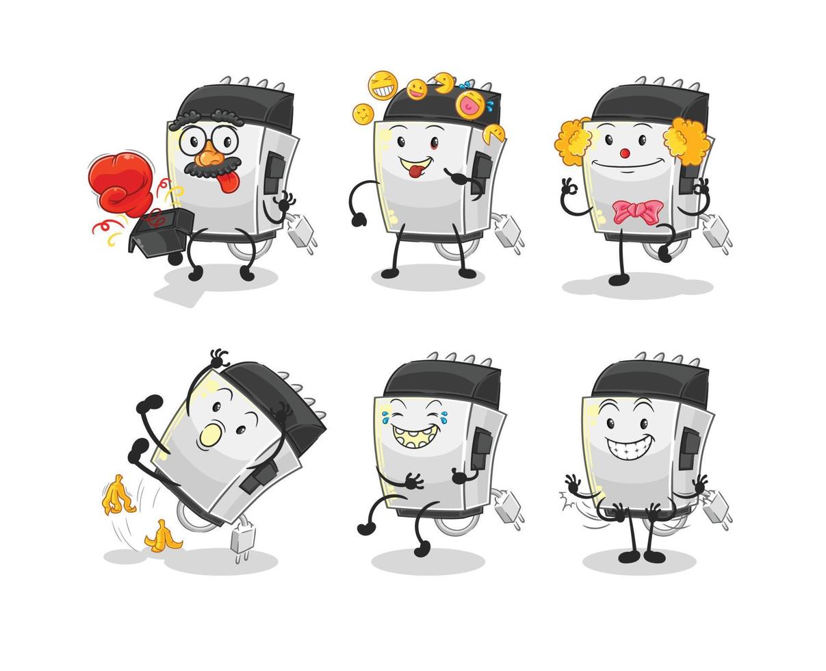 hair clipper cartoon character vector