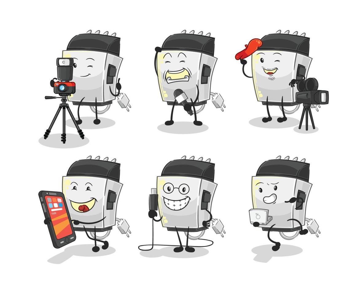 hair clipper mascot vector