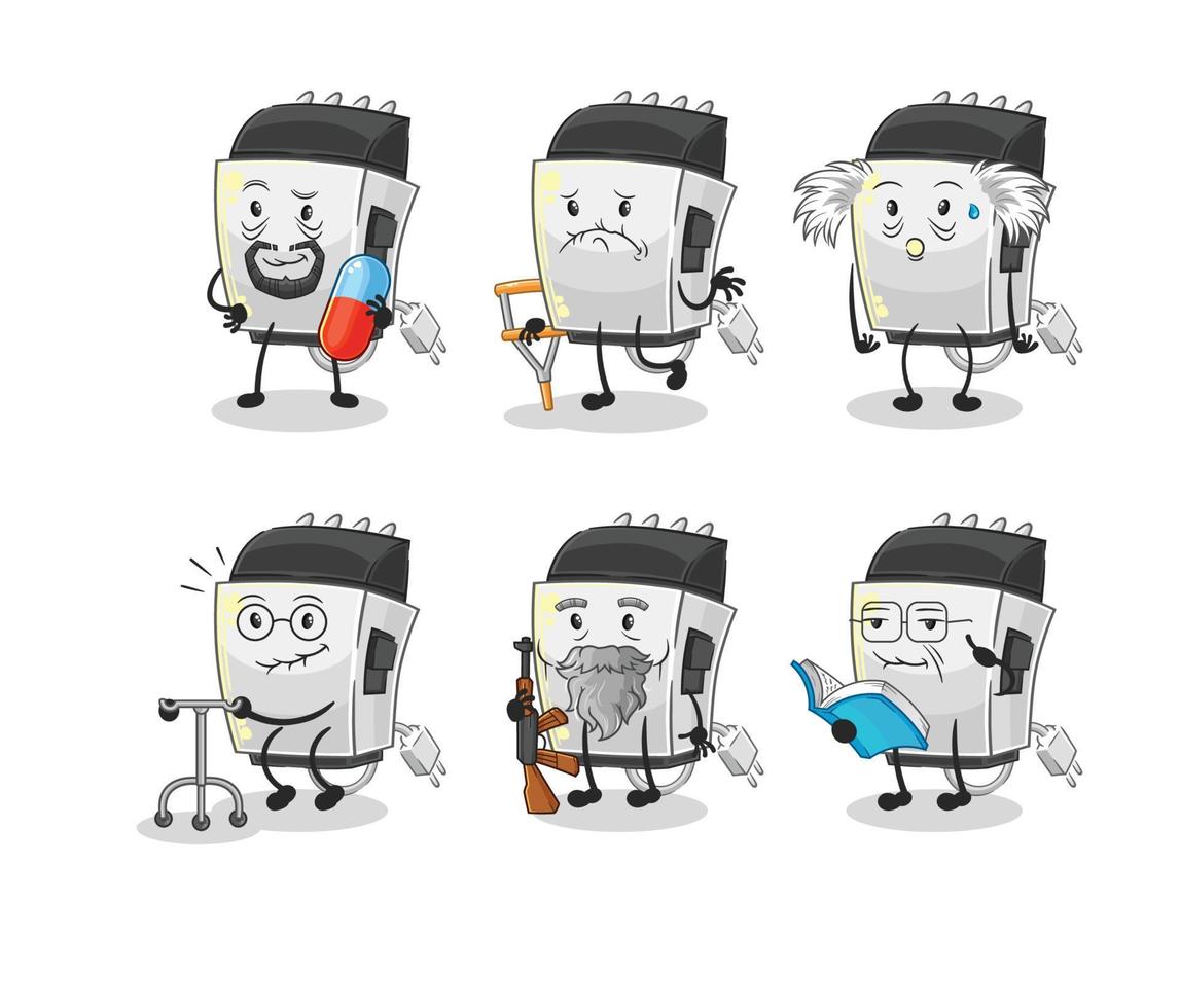 hair clipper cartoon character vector