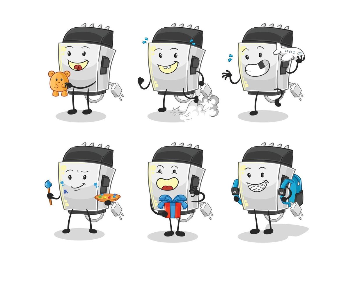 hair clipper mascot vector