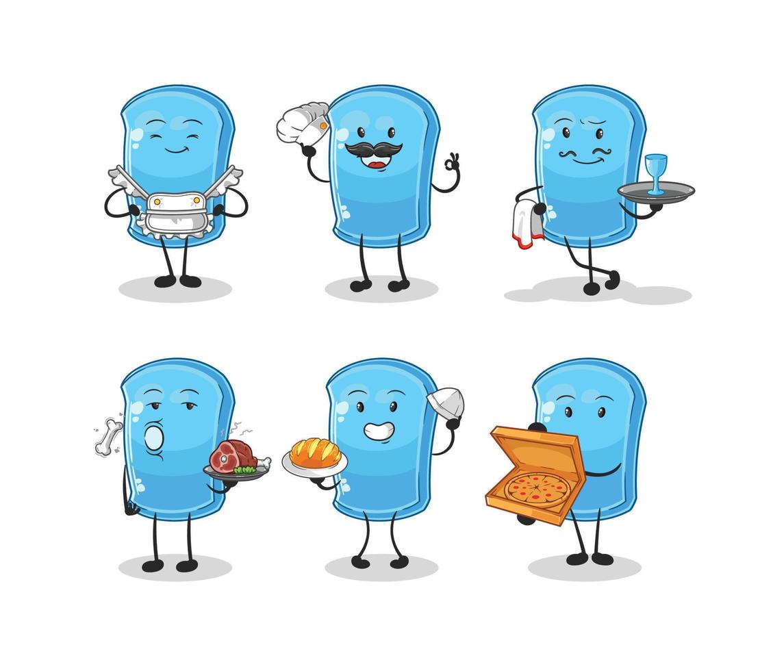 personaje de dibujos animados de tabla de esquí vector