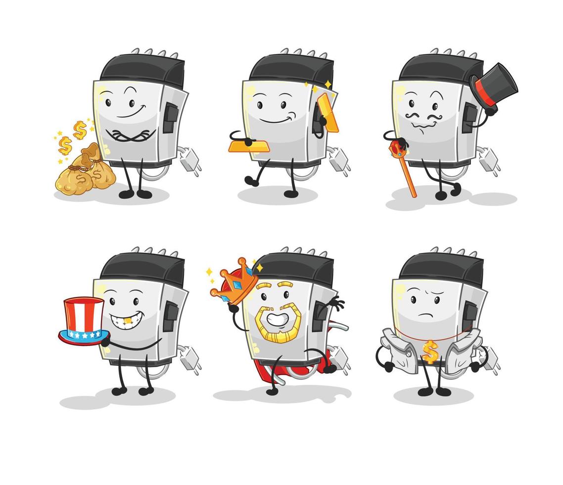 hair clipper cartoon character vector