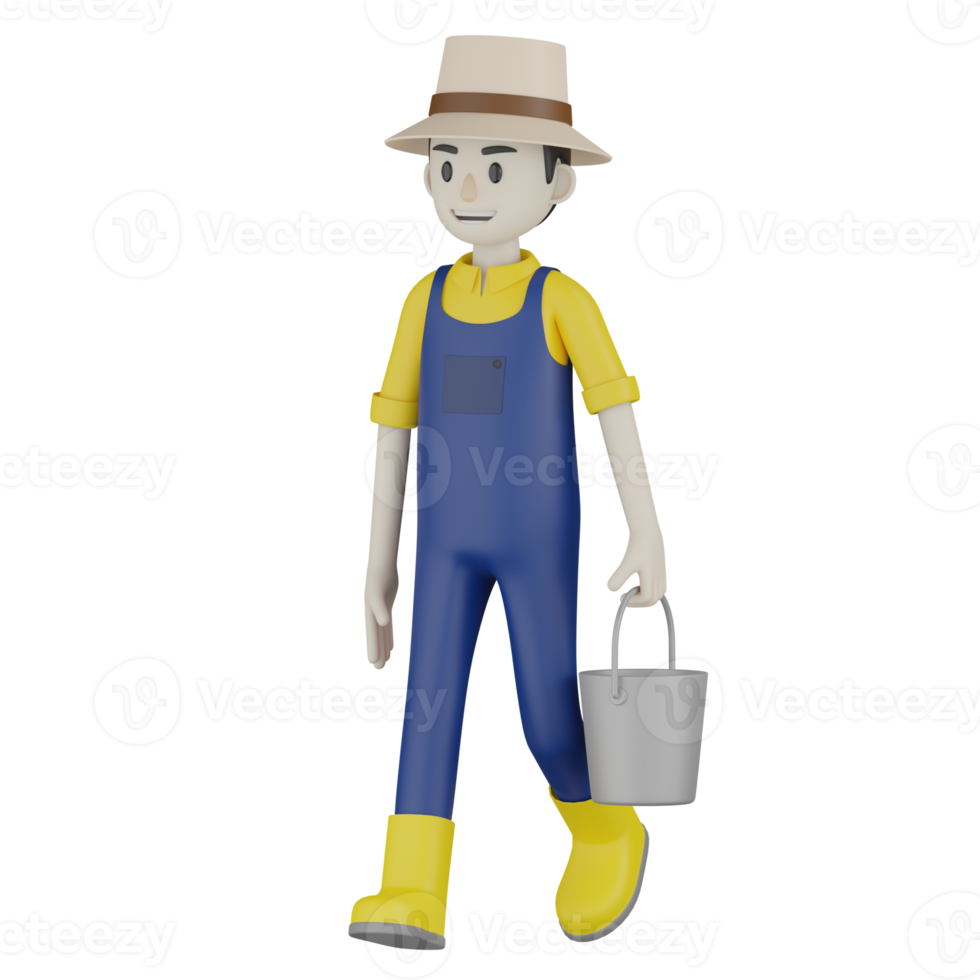 3d Isolated Breeders in blue and yellow clothes png