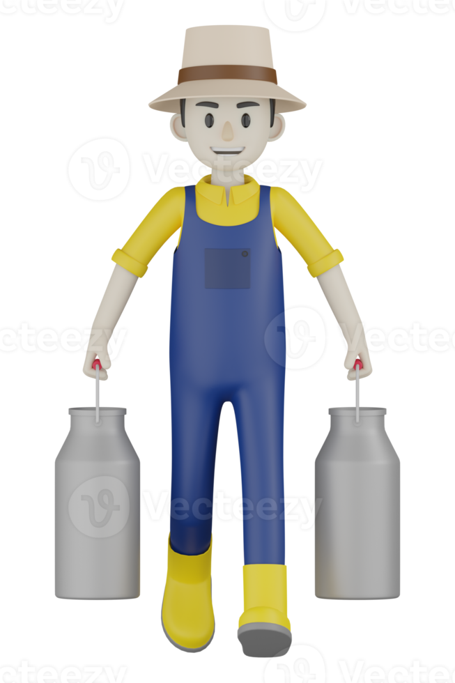 3d Isolated Breeders in blue and yellow clothes png