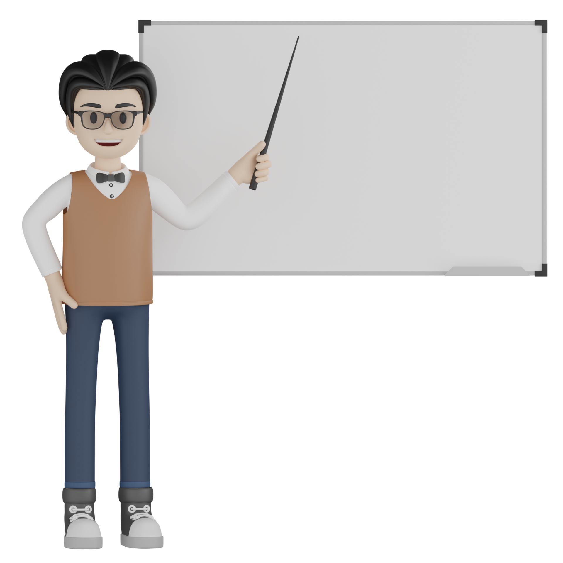 Free 3d Isolated Teacher with glasses 10308954 PNG with Transparent  Background