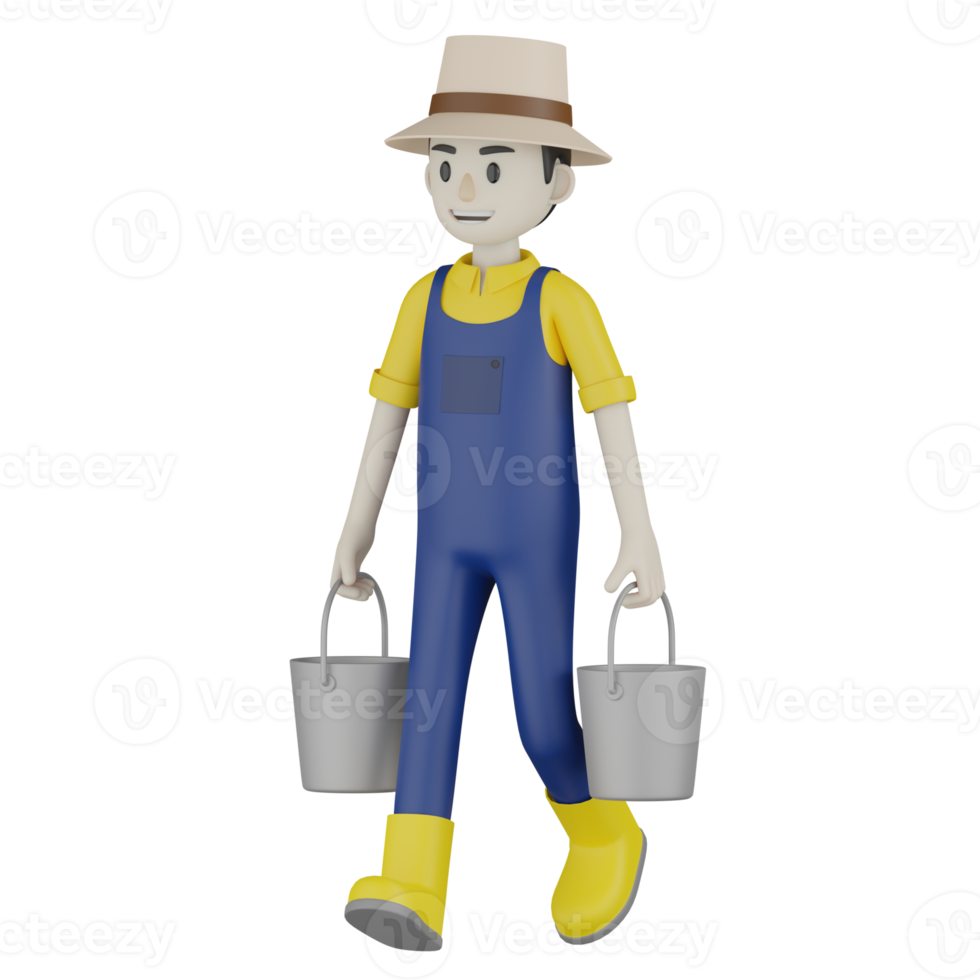 3d Isolated Breeders in blue and yellow clothes png