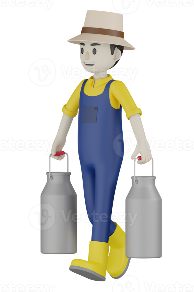 3d Isolated Breeders in blue and yellow clothes png