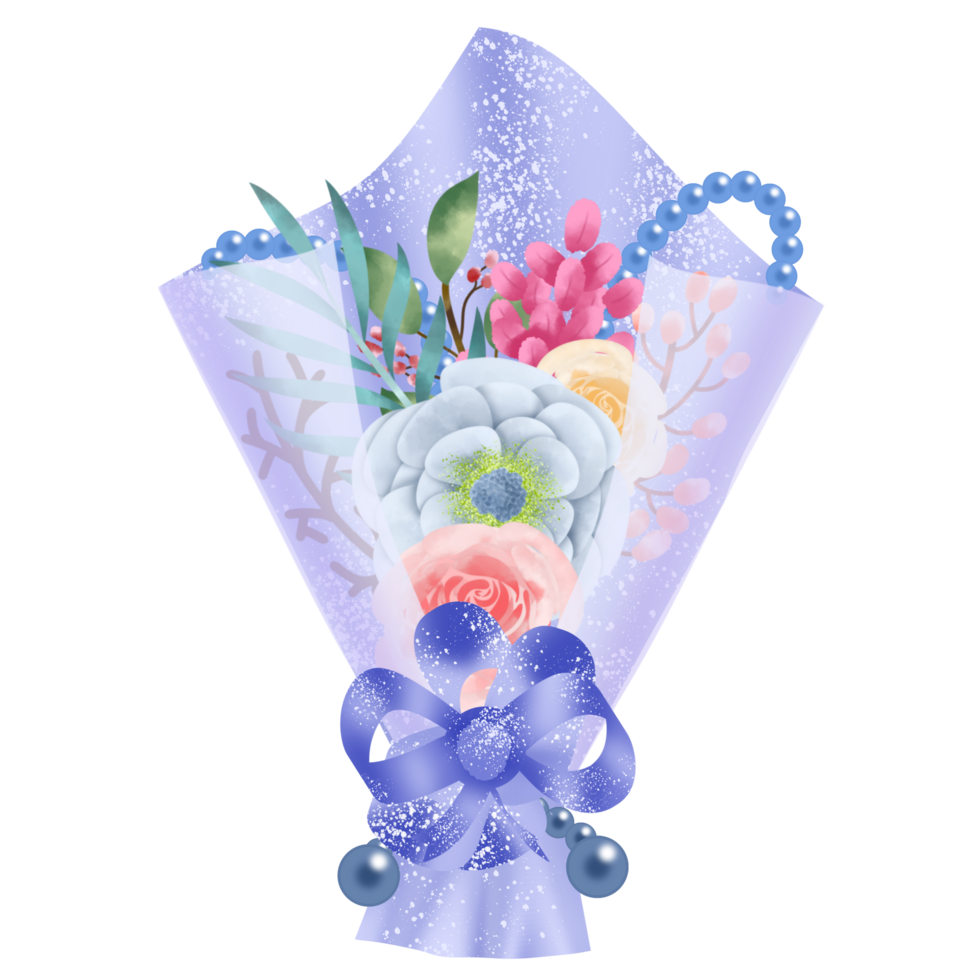 illustration aquarelle de bouquet de fleurs png