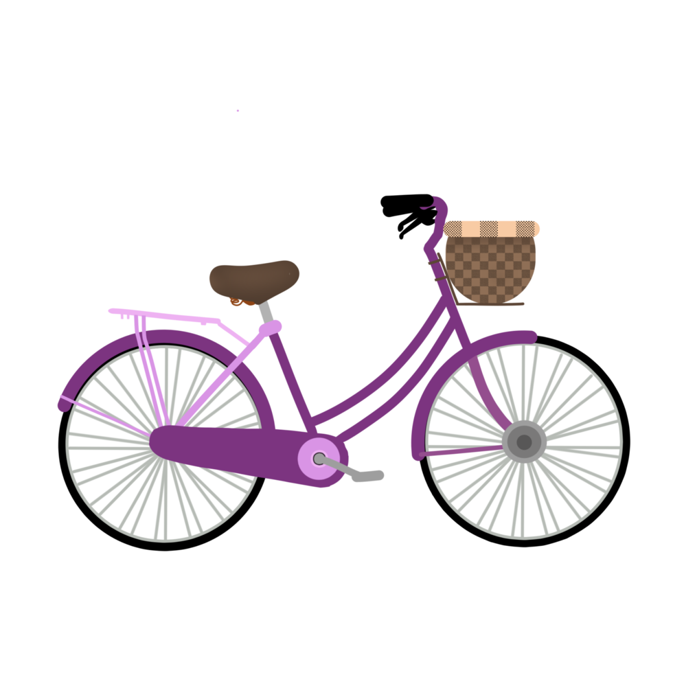 ilustração de bicicleta fofa com flor png