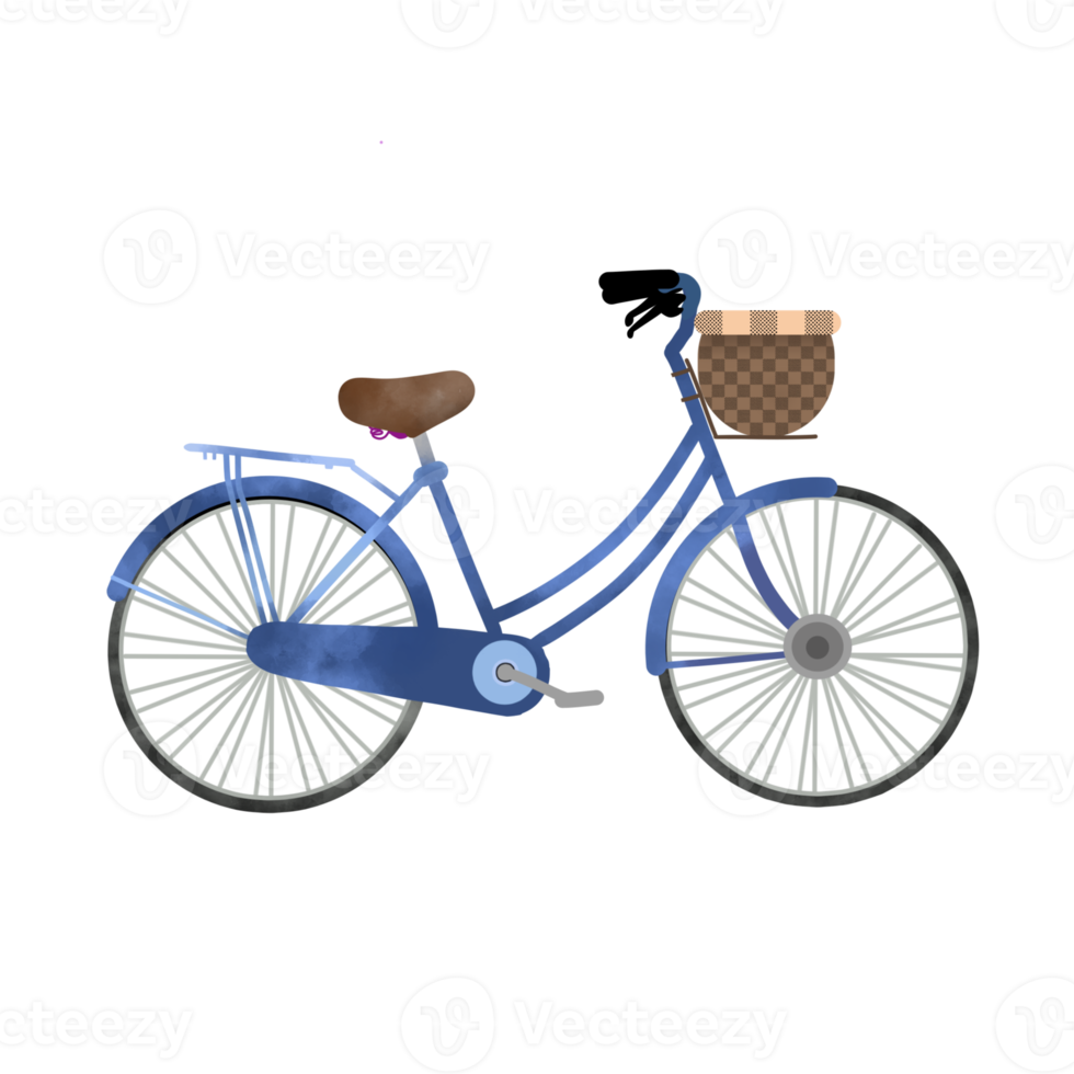 Bicycle Illustration with Flower Bouquet png