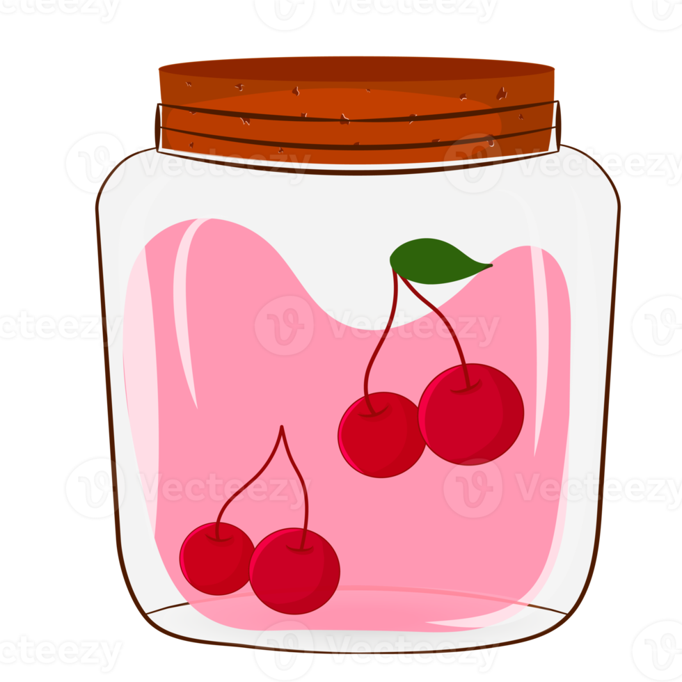 Fruit confiture in glass jar png