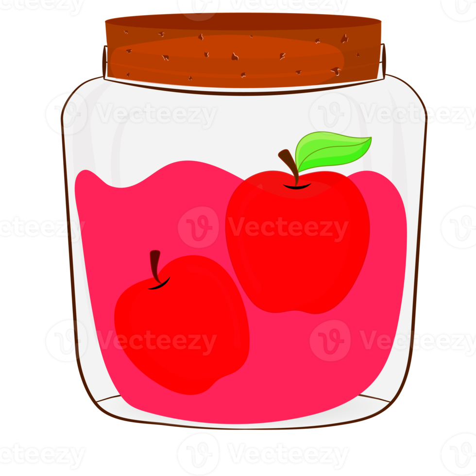 Fruit confiture in glass jar png