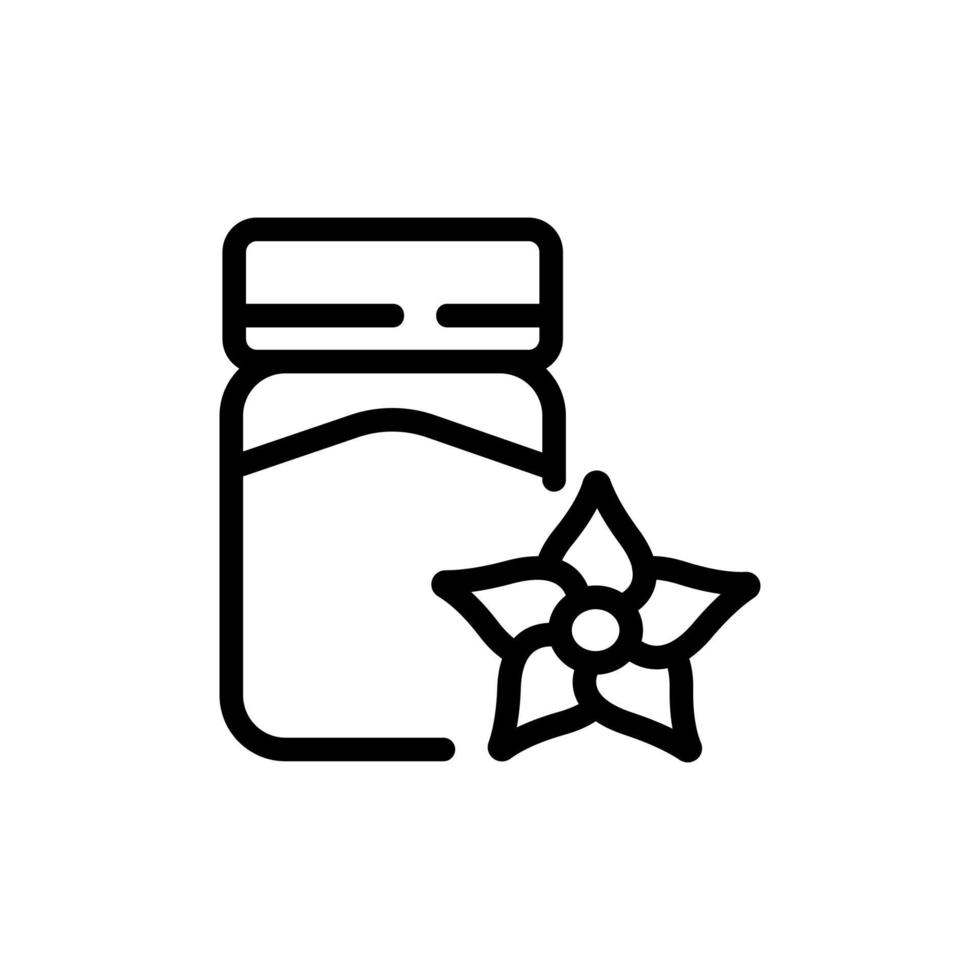 vanilla spice in bottle icon vector outline illustration