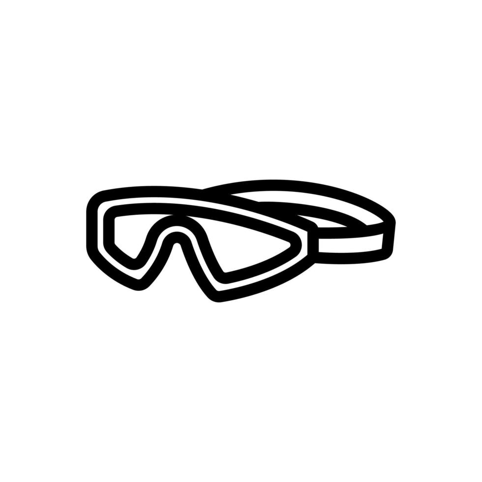 gafas de natación con ilustración de contorno de vector de icono de correa