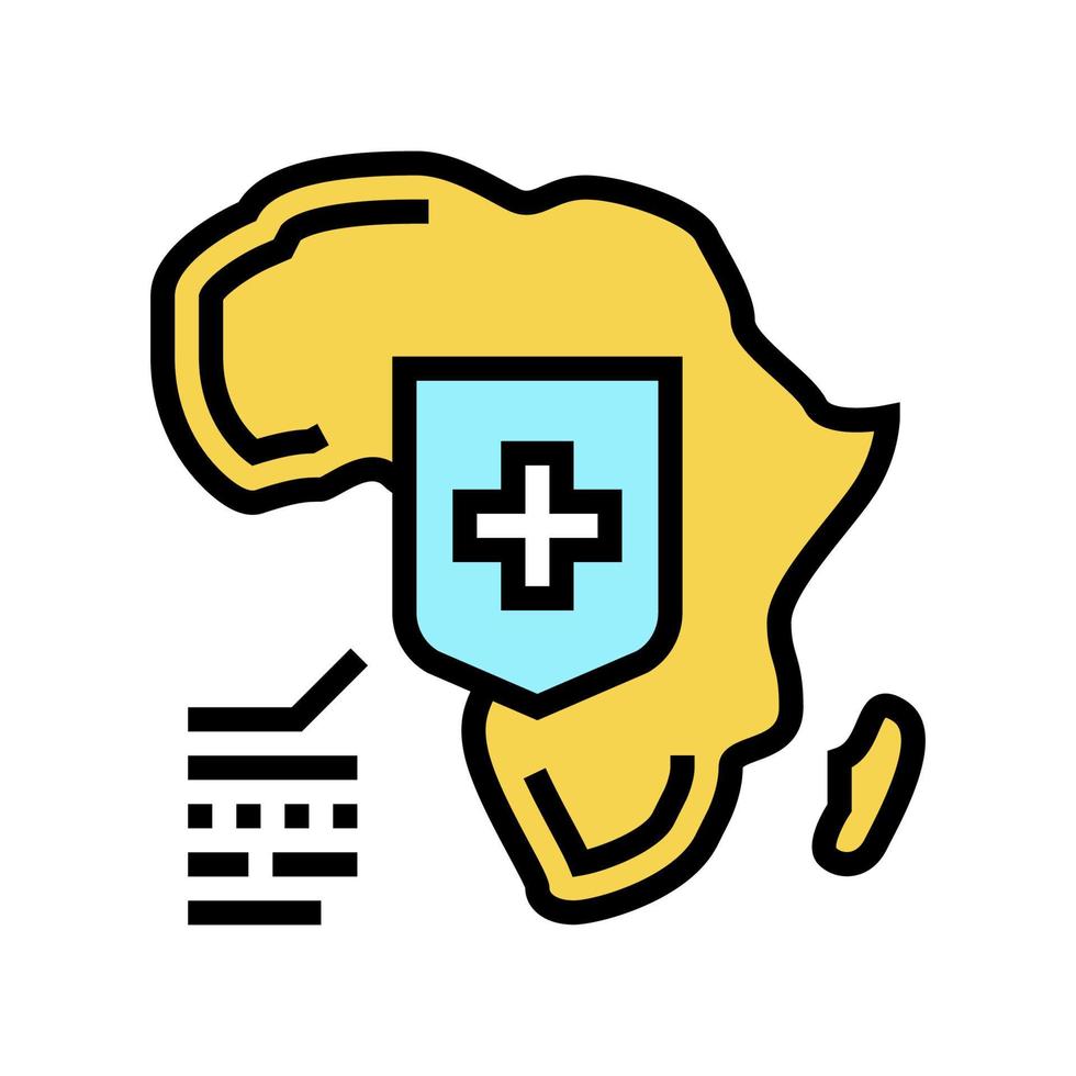 africa social problem color icon vector illustration