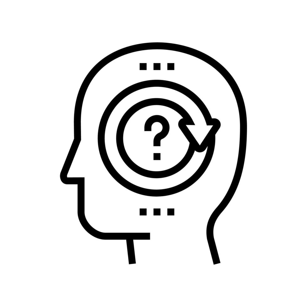 pondering question line icon vector illustration