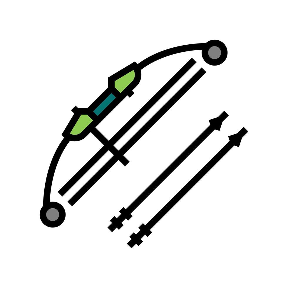arco y flechas color icono vector ilustración