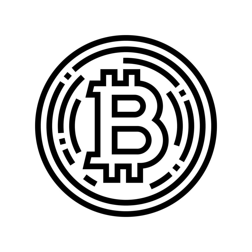 bitcoin cryptocurrency line icon vector illustration