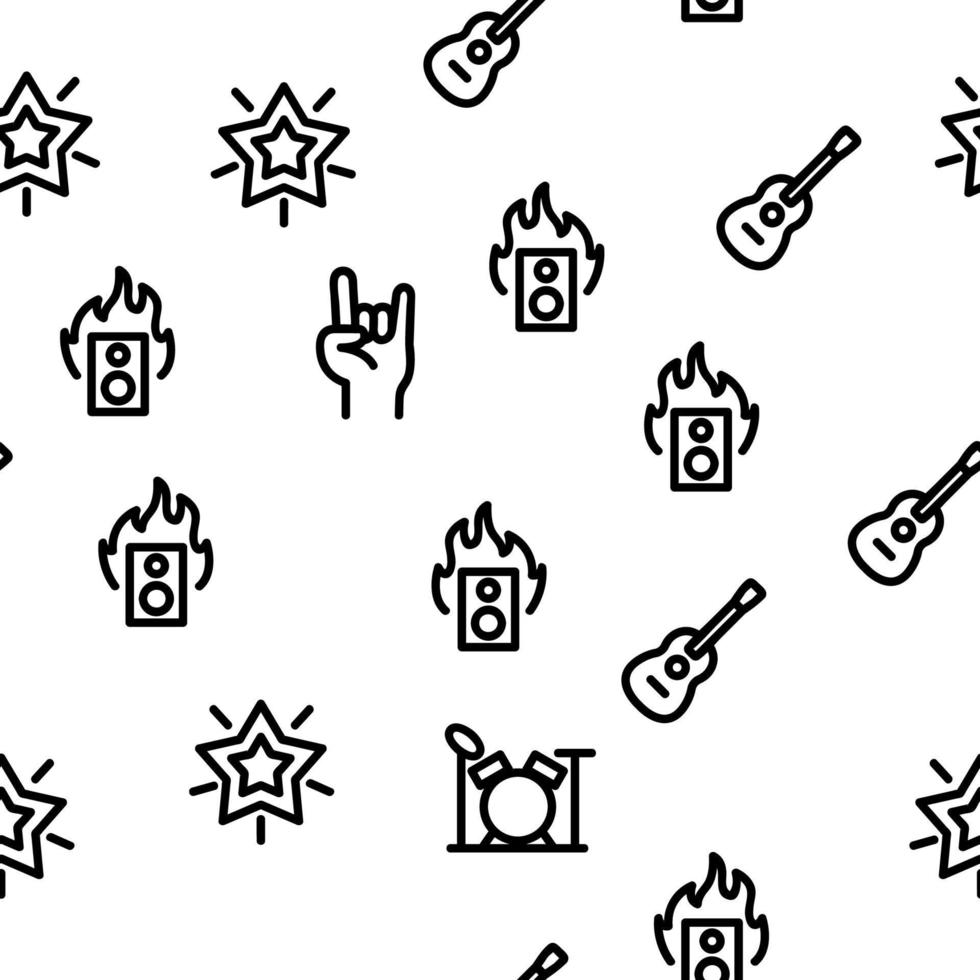 Rock And Roll Vector Seamless Pattern