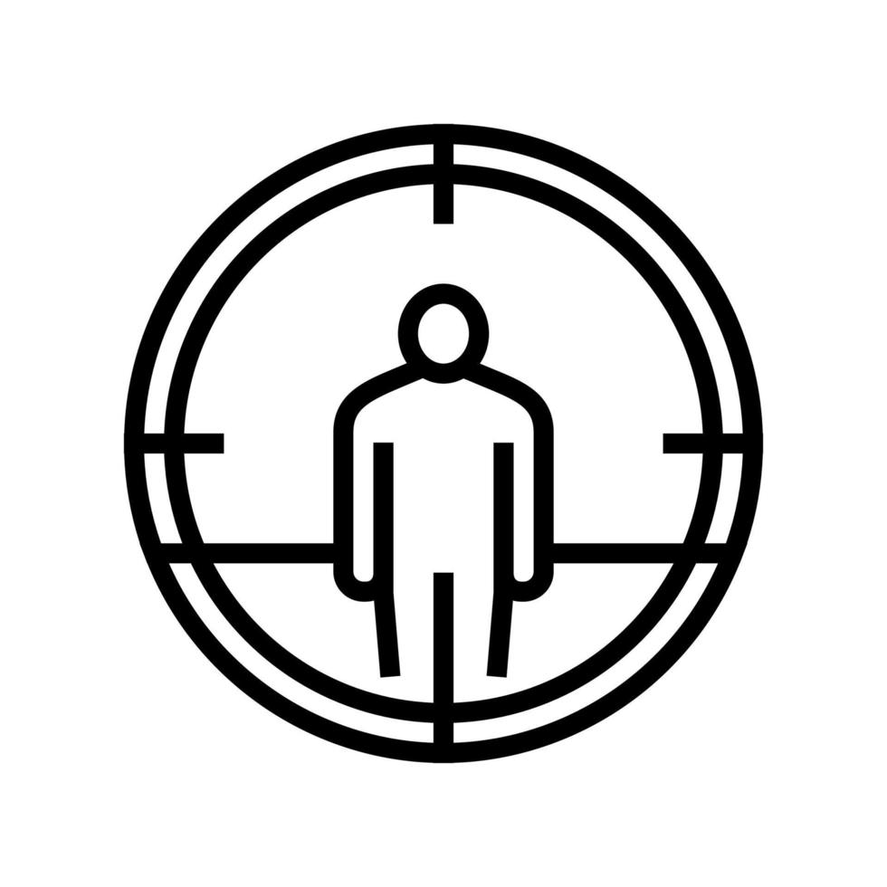 target kill line icon vector illustration