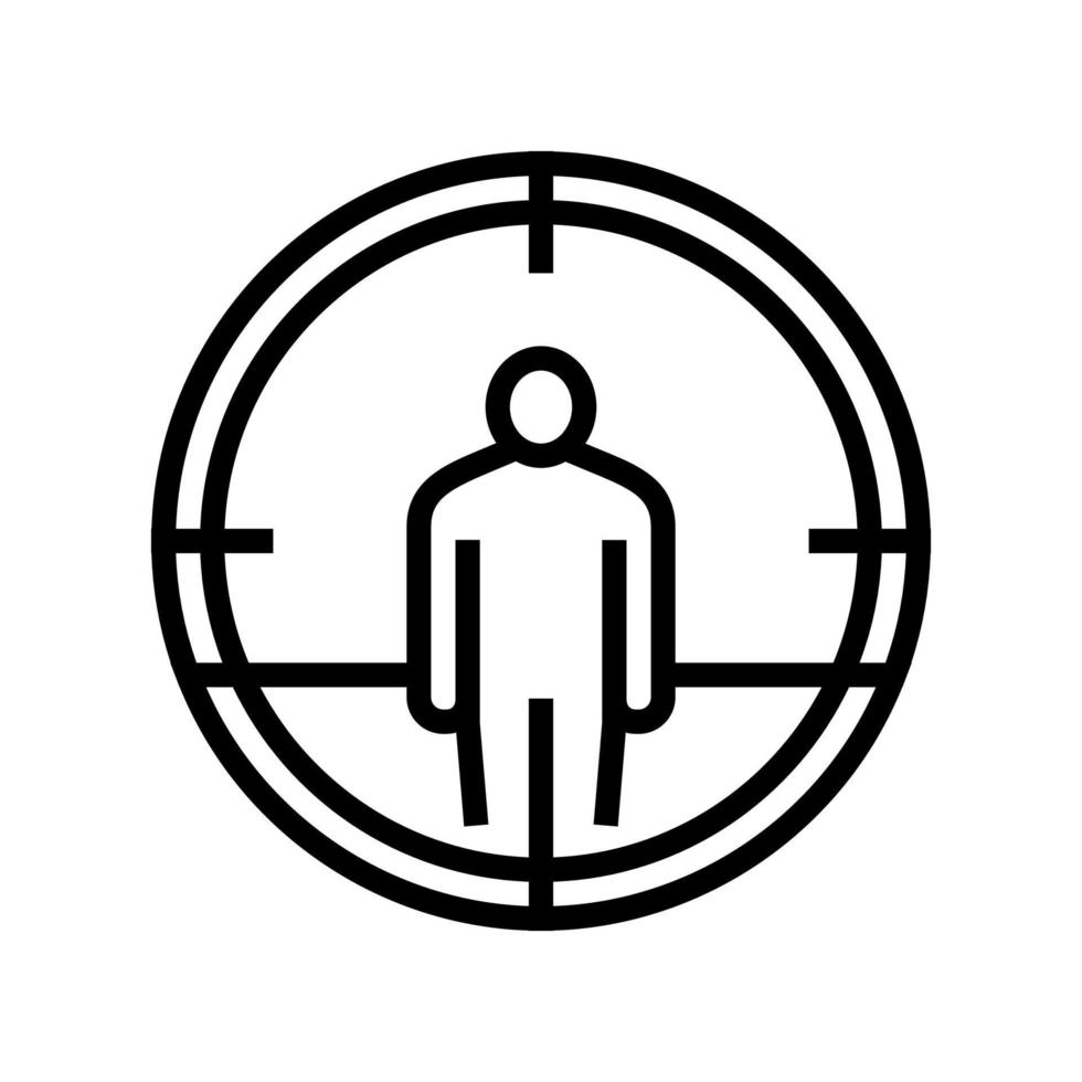 target kill line icon vector illustration