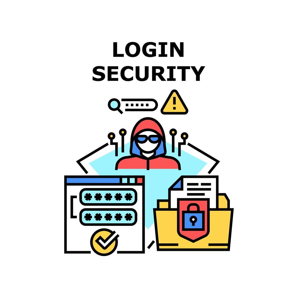Login security icon vector illustration