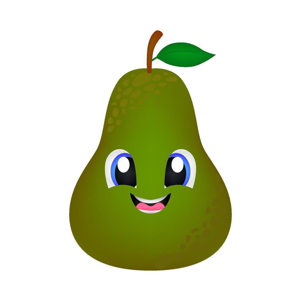 illustration of avocado with a cute and cheerful face in bright and fresh colors, suitable for packaging juice drinks, restaurants, vegetarians, agriculture, vitamins, nutrition, printing vector
