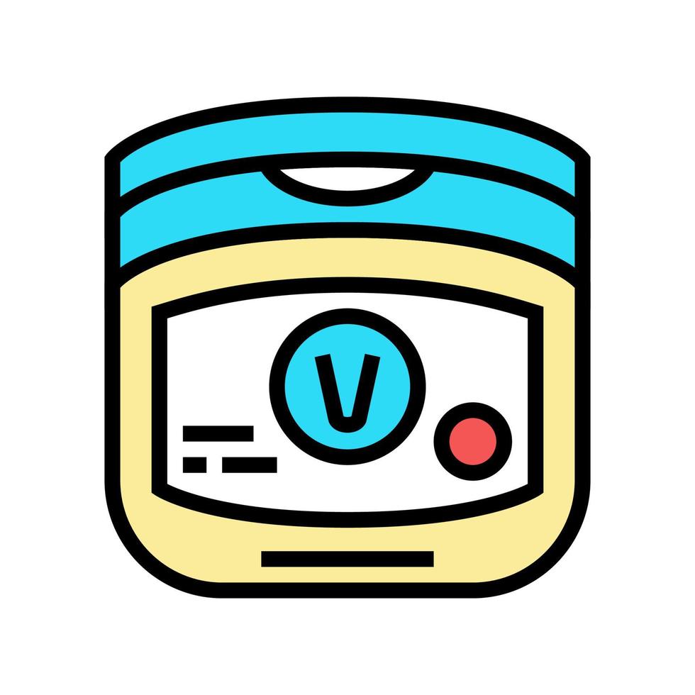 ilustración de vector de icono de color de tratamiento de piel seca de vaselina