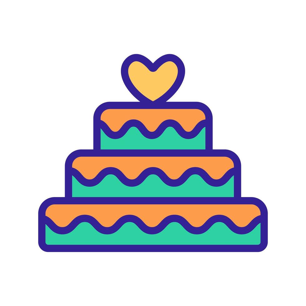 Cake for the wedding icon vector. Isolated contour symbol illustration vector