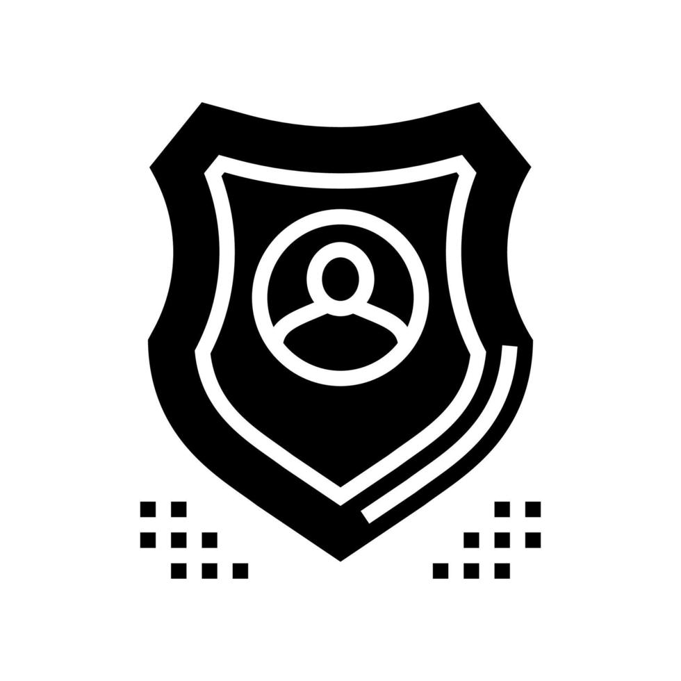 ilustración de vector de icono de glifo de escudo de protección humana