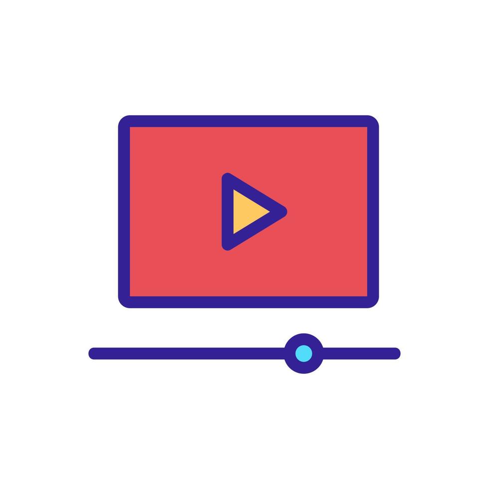 view the video icon vector outline illustration