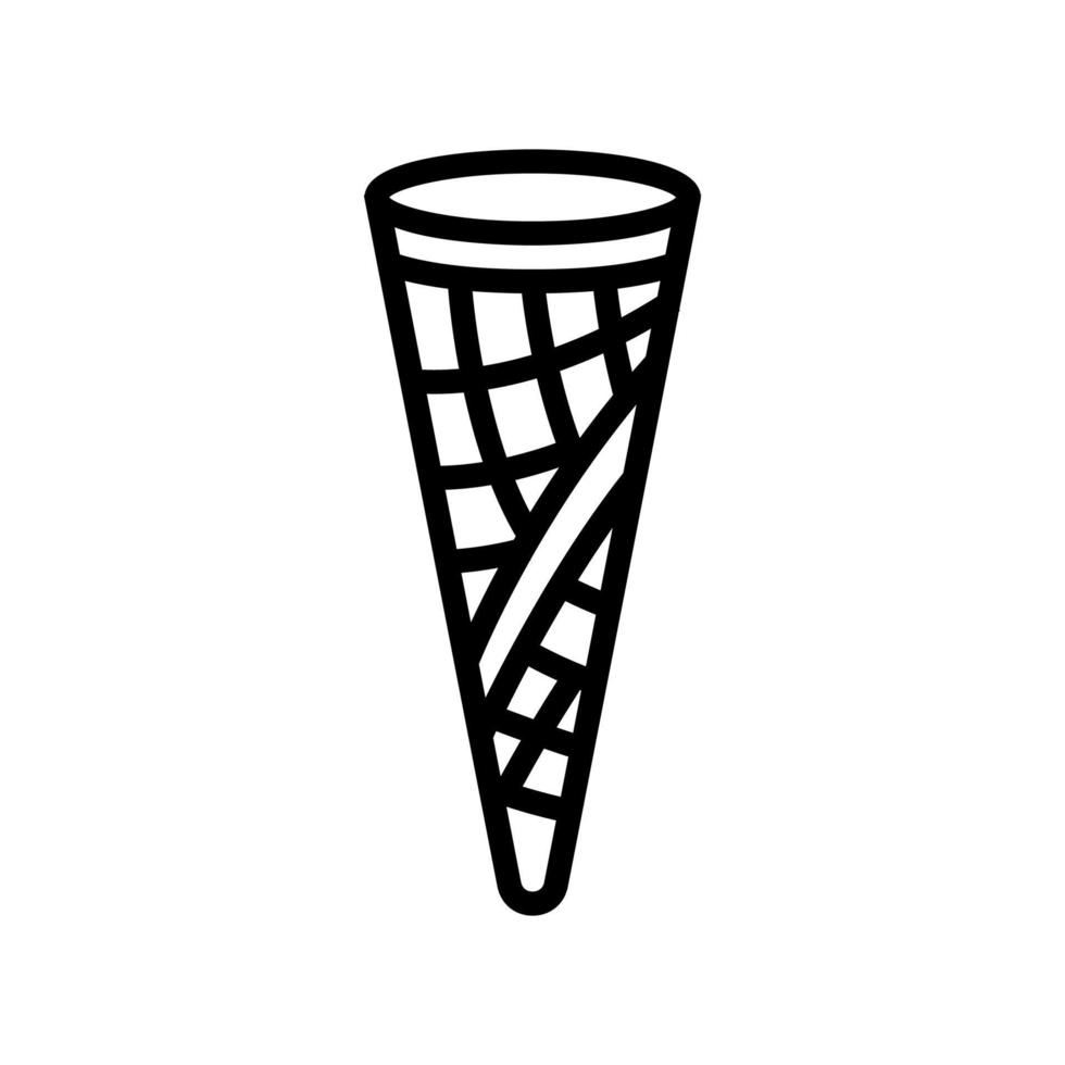 cono helado línea icono vector ilustración