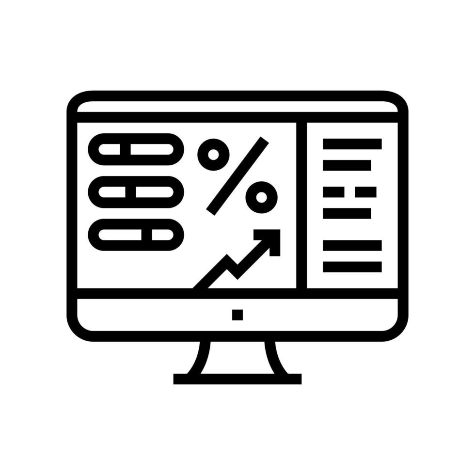 Ilustración de vector de icono de línea de beneficio de monitoreo