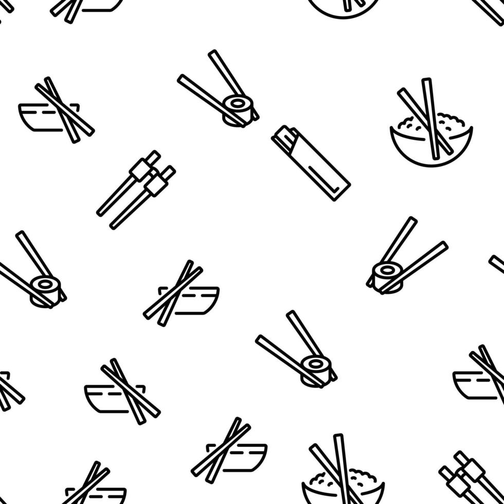 Chopstick Utensil Vector Seamless Pattern