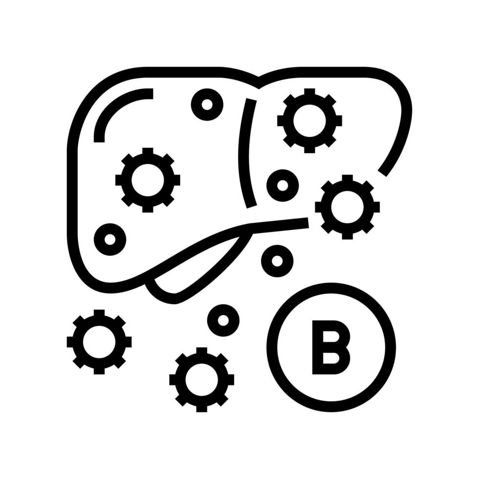 type b hepatitis line icon vector illustration