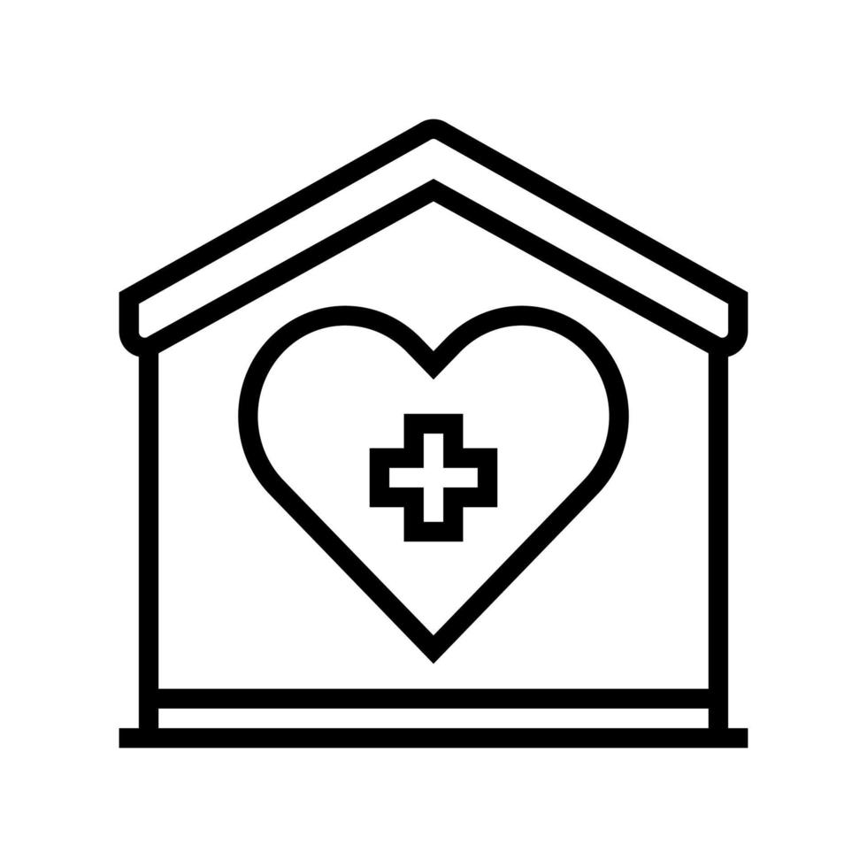 home care service line icon vector illustration